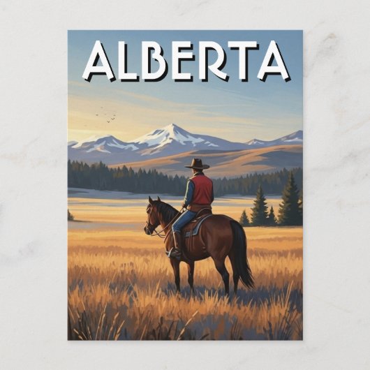Alberta Canada Paardrijden Briefkaart (Voorkant)