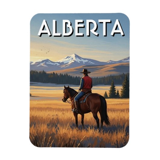 Alberta Canada Paardrijden Magneet (Verticaal)