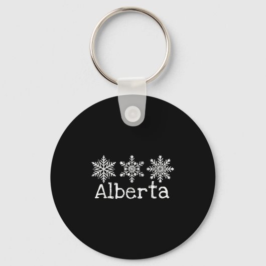 Alberta Canada Skiën Winter Sneeuwvlokken Sleutelhanger (Voorkant)