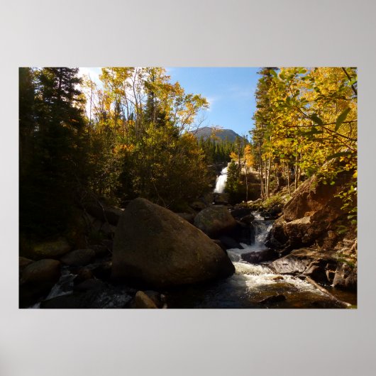 Alberta Falls in de herfst bij Rocky Mountains Poster (Voorkant)