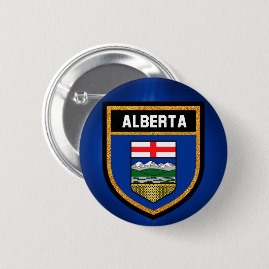 Alberta Flag Ronde Button 5,7 Cm (Voorkant /achterkant)