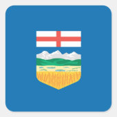 Alberta Flag Vierkante Sticker (Voorkant)