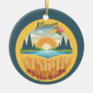 Alberta: Land van het Wilde Roos Keramisch Ornament