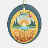 Alberta: Land van het Wilde Roos Keramisch Ornament (Links)