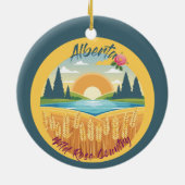 Alberta: Land van het Wilde Roos Keramisch Ornament (Achterkant)