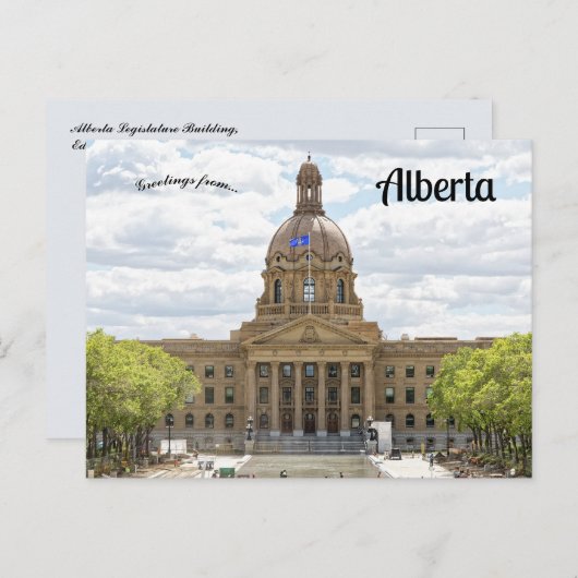 Alberta Legislature Building Alberta Canada Briefkaart (Voorkant / Achterkant)