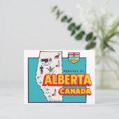 Alberta Map Vintage Revel Briefkaart (Staand voorkant)
