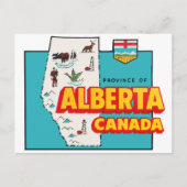 Alberta Map Vintage Revel Briefkaart (Voorkant)