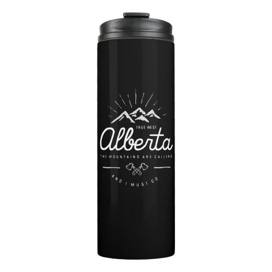 Alberta Mountains noemen me dat ik donkere Mono mo Thermosbeker (Voorkant)