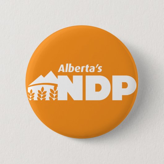 Alberta NDP Pin Ronde Button 5,7 Cm (Voorkant)
