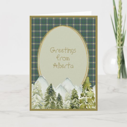 Alberta Original Provincial Tartan Holiday Card Feestdagen Kaart (Voorkant)