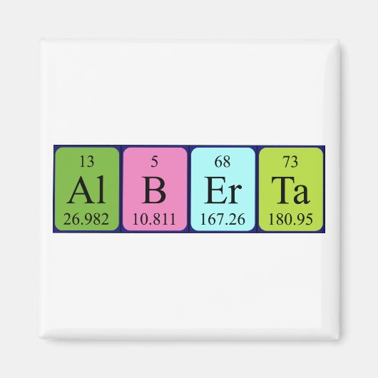 Alberta periodieke lijstnaam magnet (Voorkant)