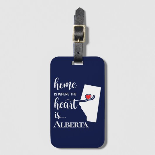 Alberta Province Home is waar Heart Bagagelabel (Voorkant (verticaal))