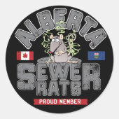 Alberta rioolratten ronde Sticker (Voorkant)