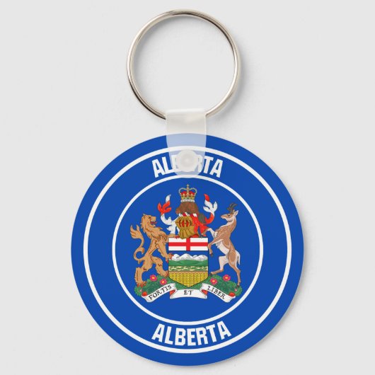 Alberta Rond Embleem Sleutelhanger (Voorkant)