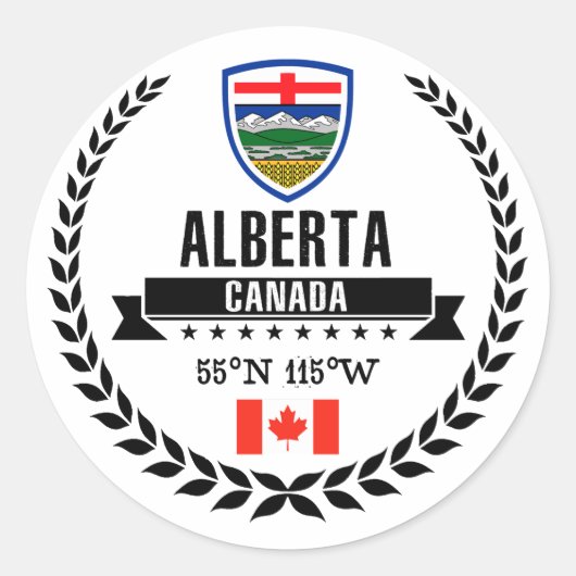 Alberta Ronde Sticker (Voorkant)