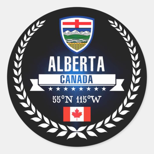 Alberta Ronde Sticker (Voorkant)