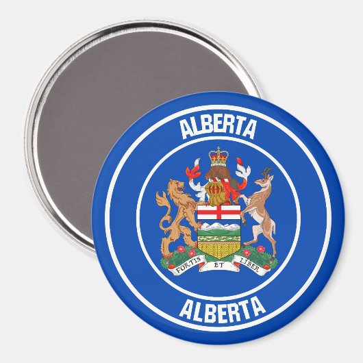 Alberta Round Emblem Magneet (Voorkant / Achterkant)