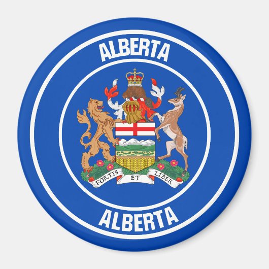 Alberta Round Emblem Magneet (Voorkant)