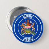 Alberta Round Emblem Ronde Button 7,6 Cm (Voorkant /achterkant)