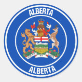 Alberta Round Emblem Ronde Sticker (Voorkant)