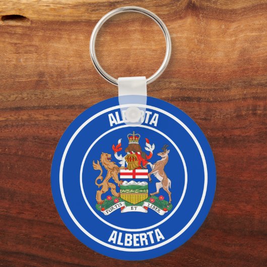 Alberta Round Emblem Sleutelhanger (Voorkant)