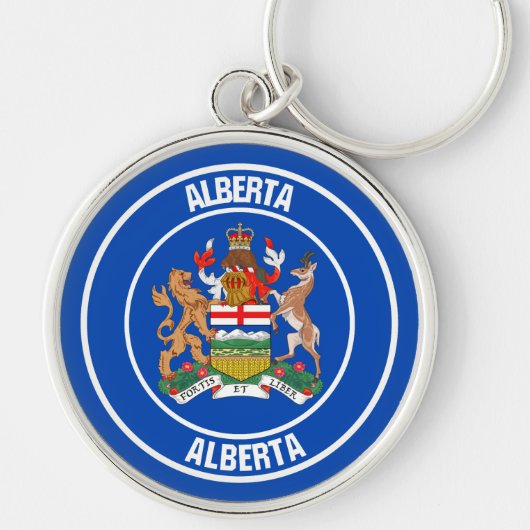 Alberta Round Emblem Sleutelhanger (Voorkant)