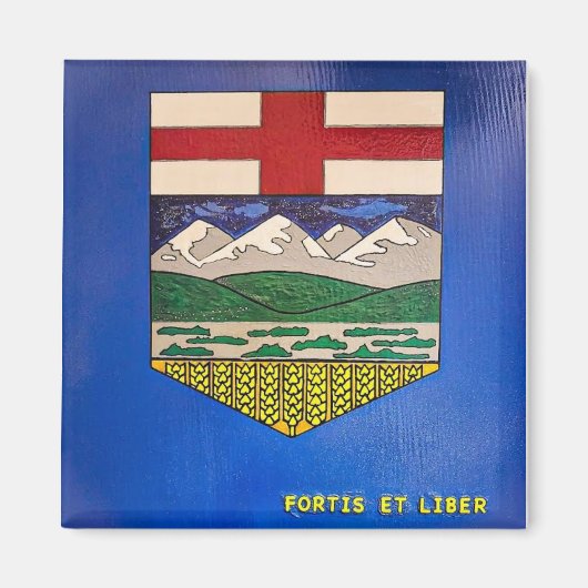 Alberta schilderde vlag magneet (Voorkant)