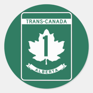 Alberta, Trans-Canada Snelweg teken Ronde Sticker