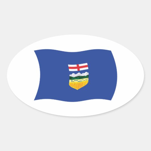 Alberta Vlagsticker Ovale Sticker (Voorkant)