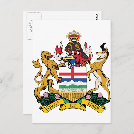 Alberta wapenschild briefkaart (Voorkant / Achterkant)