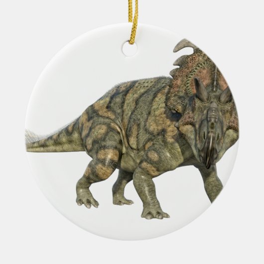 Albertaceratops Dinosaur die naar het front kijkt Keramisch Ornament (Voorkant)