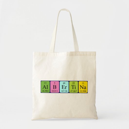 Albertina periodieke lijstnaam canvas tas (Voorkant)