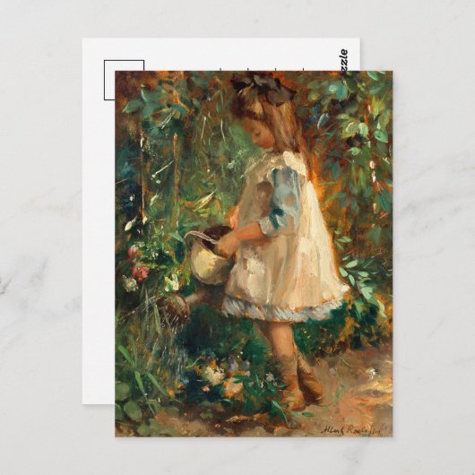 Albertine in de tuin | Albert Roelofs Briefkaart (Voorkant / Achterkant)