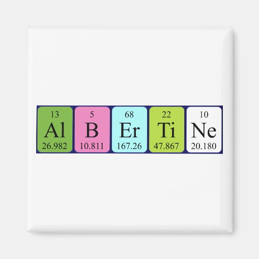 Albertine periodieke table name magnet (Voorkant)