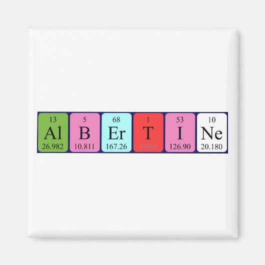 Albertine periodieke table name magnet (Voorkant)
