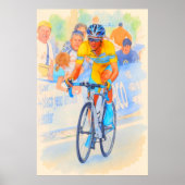Alberto Contador Bovenop de Navacerrada-pas 2008 Poster (Voorkant)