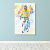 Alberto Contador Top van de Navacerrada Pas 2008 Canvas Afdruk (Insitu (Houten vloer))