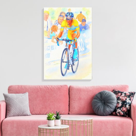 Alberto Contador Top van de Navacerrada Pas 2008 Canvas Afdruk (Insitu (Woonkamer))