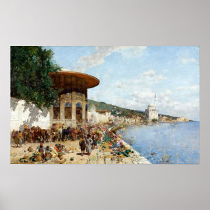 Alberto Pasini Market Day in Constantinopel Poster