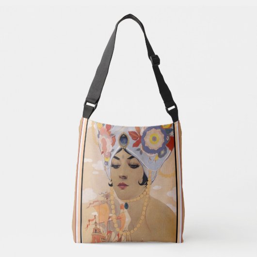 Alberto Vargas Art Deco Cross Body Handbag Crossbody Tas (Voorkant)