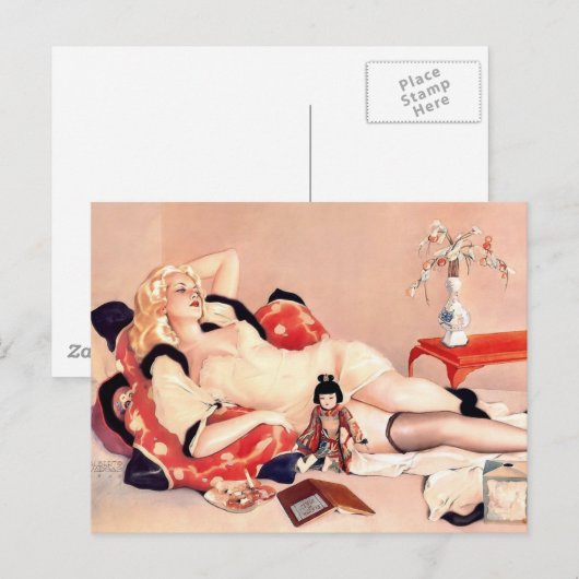 Alberto Vargas  Pin up Briefkaart (Voorkant / Achterkant)