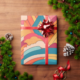 Albertonectes regenboog kleurrijk patroon cadeaupapier