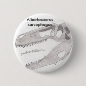 Albertosaurus sarcophagus ronde button 5,7 cm (Voorkant)