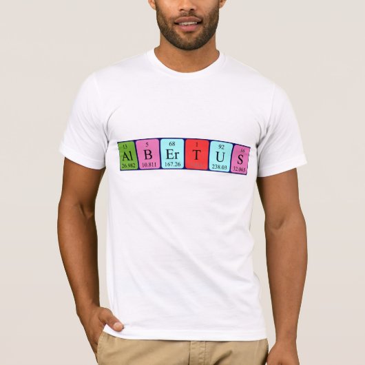 Albertus periodieke lijstnaam shirt (Voorkant)