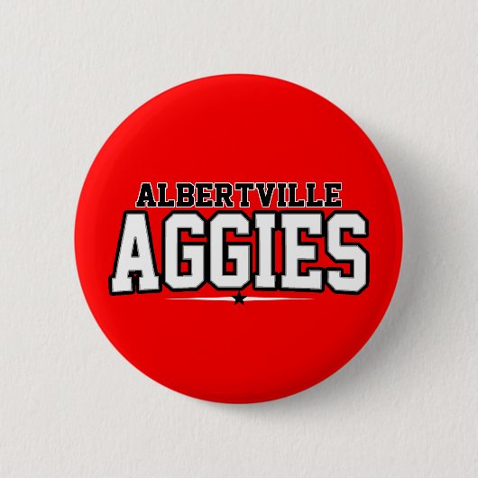 Albertville High School; Aggies Ronde Button 5,7 Cm (Voorkant)
