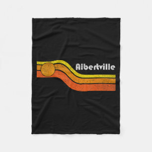 Albertville - Vintage Mannen Vrouwen 70s 80s Grafi Fleece Deken