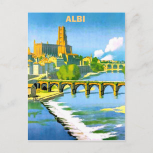 Albi, Frankrijk. Brug over de Tarn rivier. Antiek Briefkaart