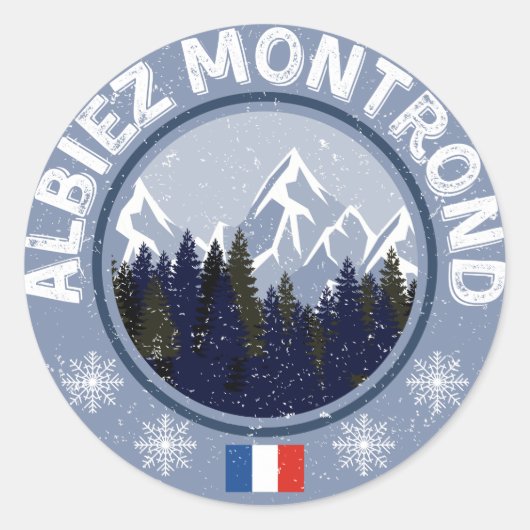 Albiez Montrond skigebied Sticker (Voorkant)