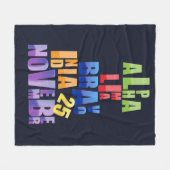 Albin 25-fonetisch alfabet fleece deken (Voorkant (Horizontaal))